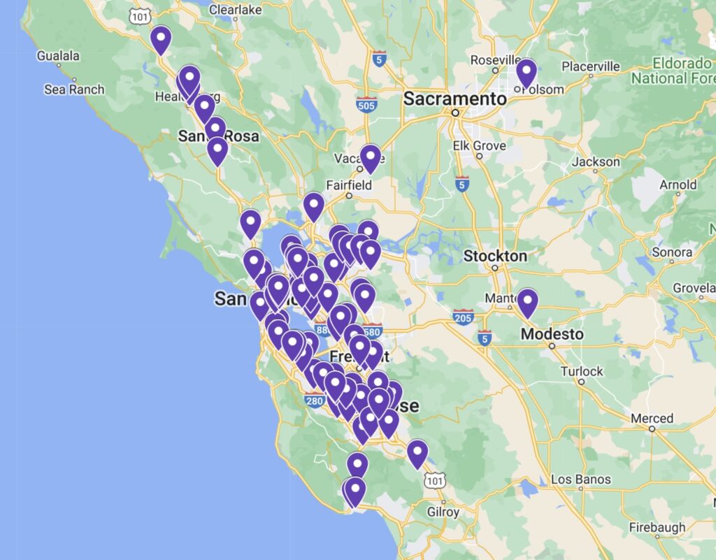 Map of Northern Calif resolved requests