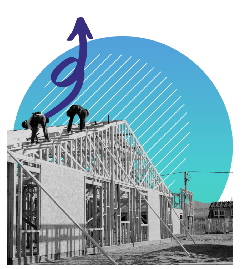 Builders on home under construction.